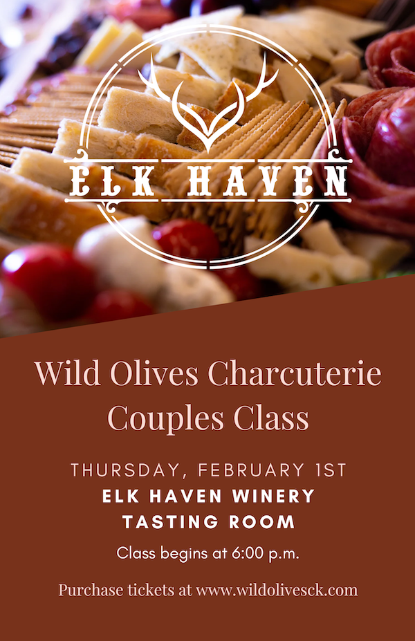 Flyer for February 1, 2024 Charcuterie Couples Class